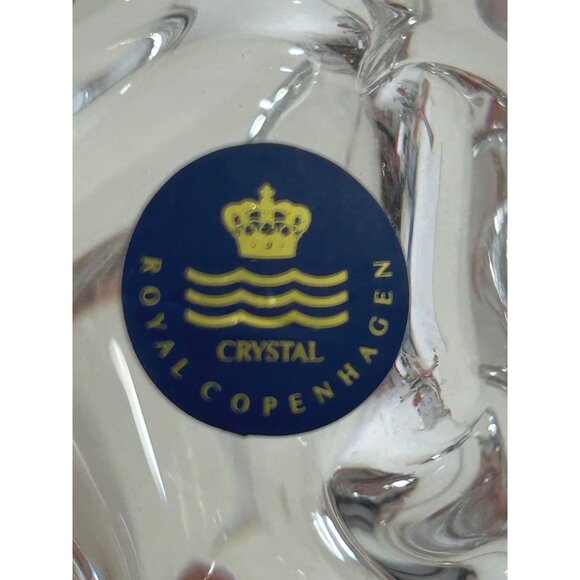 Royal Copenhagen Votive Candle Holder Vtg Clear Glass Denmark Lotus Collectible - Picture 4 of 11